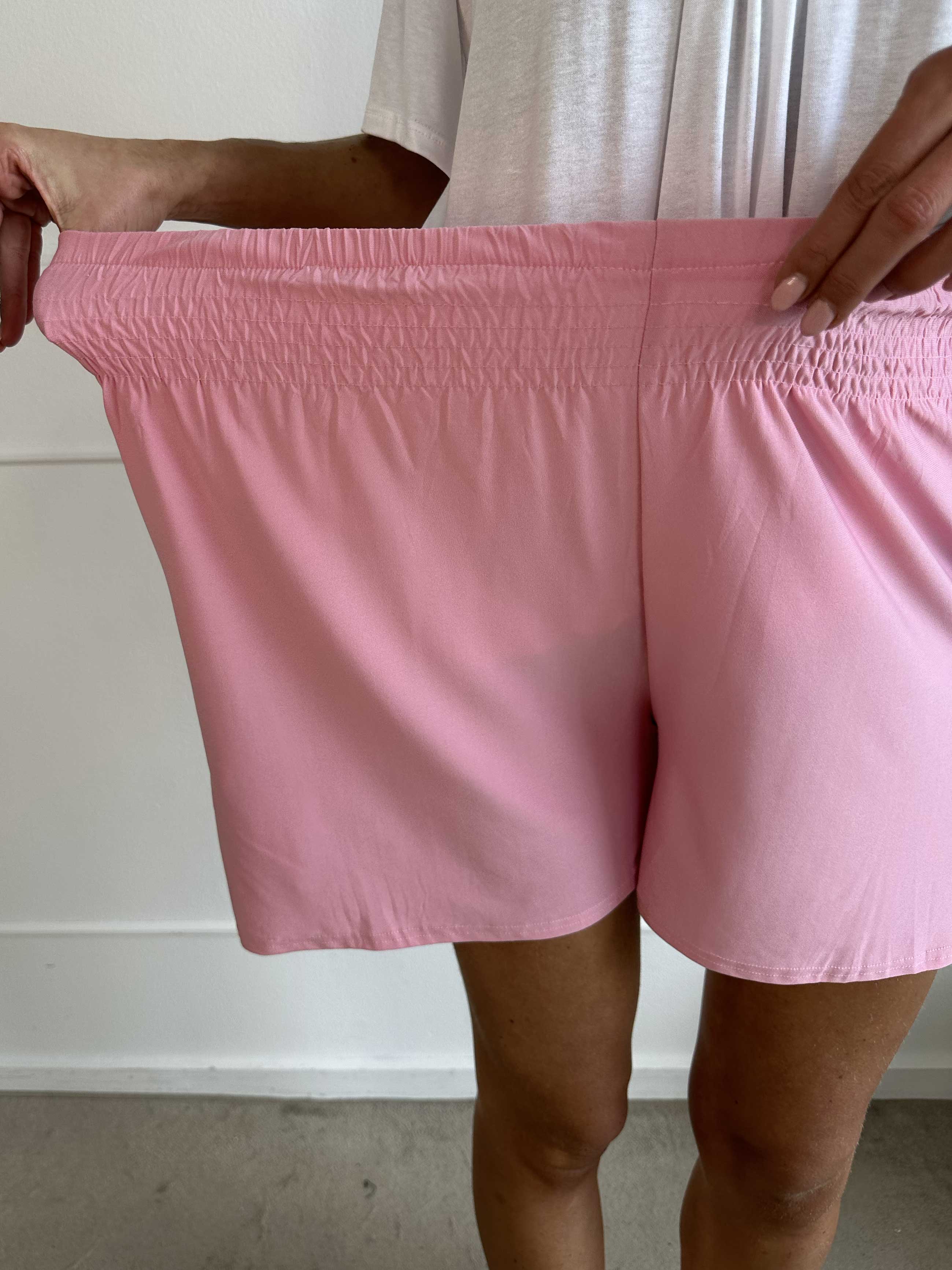 Pams Plain Shorts - Shorts i elastisk stof med elastikkant